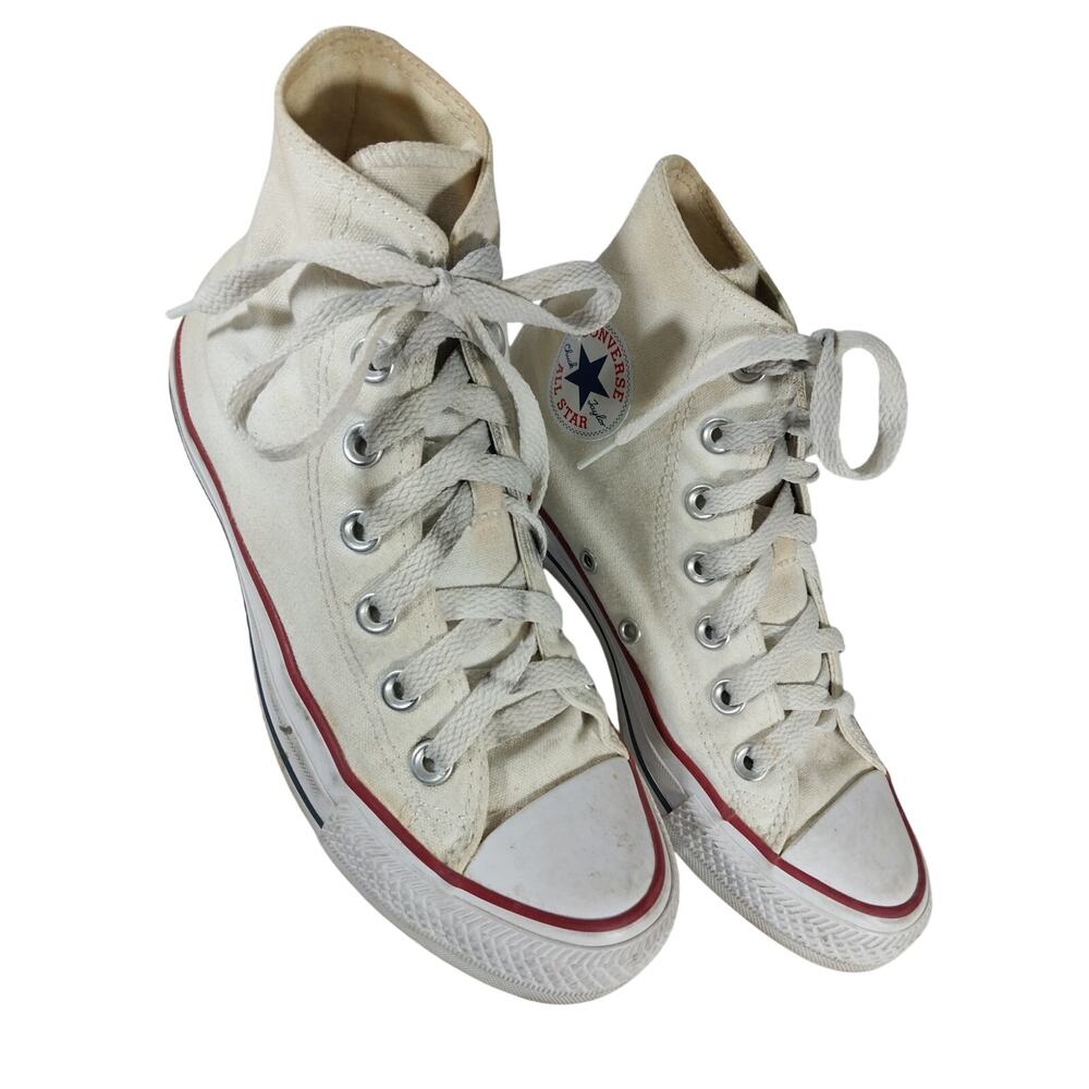 CONVERSE! CLASSIC CHUCK TAYLOR ALL STAR WHITE CANVAS & RUBBER SNEAKERS! SZ 5M